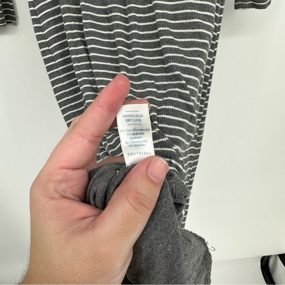 Marine Layer Ribbed Grey Striped Maxi Dress Fall Wardrobe Staple Size medium - Picture 4 of 5